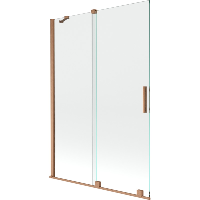 Mexen Velar paravan de cadă cu 2 aripi culisante 120 x 150 cm, transparent, cupru periat - 896-120-000-01-65