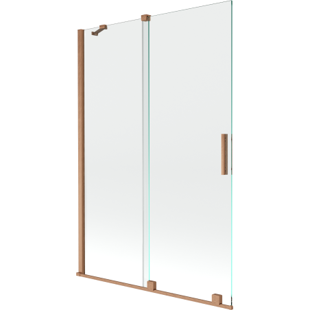 Mexen Velar kétszárnyú, toló zuhanyfal 120 x 150 cm, átlátszó, matt réz - 896-120-000-01-65