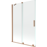 Mexen Velar paravan de cadă glisant cu 2 aripi 120 x 150 cm, transparent, cupru periat - 896-120-000-01-65