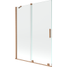 Mexen Velar paravan de baie cu 2 uși glisante 130 x 150 cm, transparent, cupru periat - 896-130-000-01-65