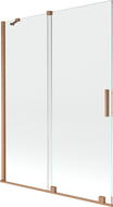 Mexen Velar paravan de baie cu 2 aripi glisante 130 x 150 cm, transparent, cupru periat - 896-130-000-01-65