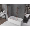 Mexen Velar paravan cadă cu 2 aripi glisante 130 x 150 cm, transparent, cupru periat - 896-130-000-01-65