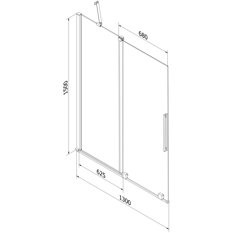 Mexen Velar paravan de baie cu 2 uși glisante 130 x 150 cm, transparent, cupru periat - 896-130-000-01-65