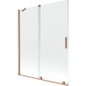 Mexen Velar paravan cadă 2-aripi culisant 140 x 150 cm, transparent, Cupru cu aspect periat - 896-140-000-01-65