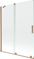 Mexen Velar paravan cadă 2-aripi culisant 140 x 150 cm, transparent, Cupru cu aspect periat - 896-140-000-01-65