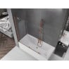 Mexen Velar paravan cadă 2-aripi culisant 140 x 150 cm, transparent, Cupru cu aspect periat - 896-140-000-01-65