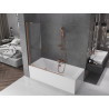 Mexen Velar paravan pentru cadă de baie, cu 2 panouri culisante, 140 x 150 cm, transparent, cupru periat - 896-140-000-01-65