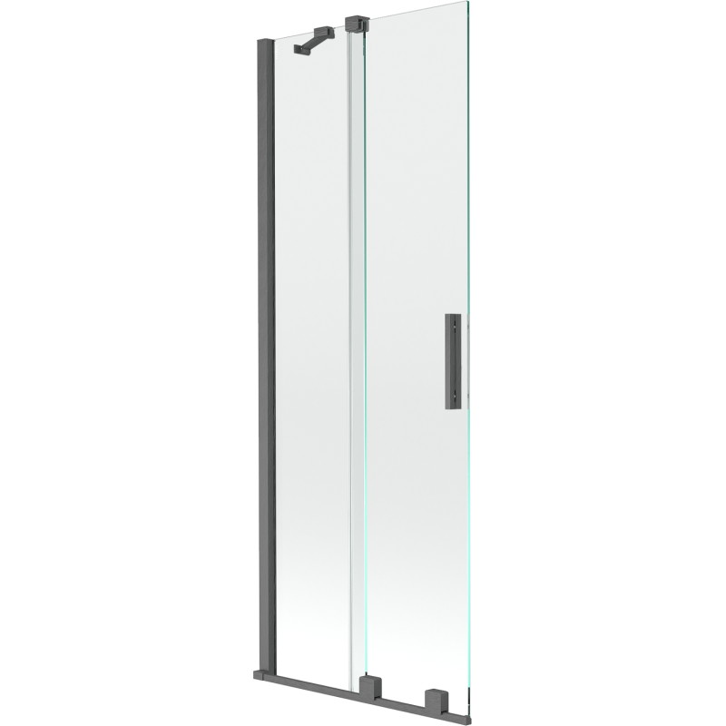 Mexen Velar Paravan pentru cadă, cu 2 secțiuni culisante, 75 x 150 cm, transparent, gri armă periat - 896-075-000-01-66