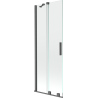 Mexen Velar paravan cadă 2-aripi culisant 75 x 150 cm, transparent, gun gray cu aspect periat - 896-075-000-01-66