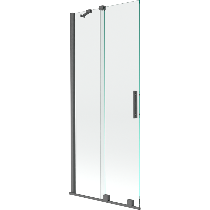 Mexen Velar paravan cadă 2-aripi culisant 85 x 150 cm, transparent, gun gray cu aspect periat - 896-085-000-01-66