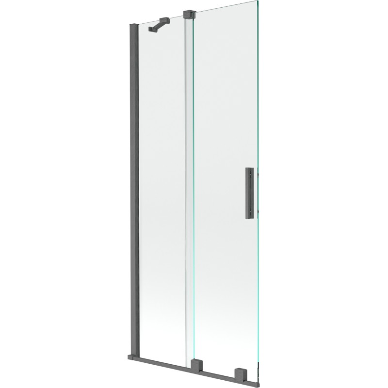 Mexen Velar paravan de cadă cu 2 aripi culisante 80 x 150 cm, transparent, gun gray periat - 896-080-000-01-66