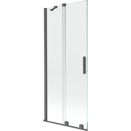 Mexen Velar paravan cadă 2-aripi culisant 80 x 150 cm, transparent, gun gray cu aspect periat - 896-080-000-01-66