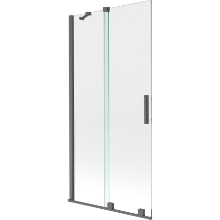 Mexen Velar paravan cadă 2-aripi culisant 90 x 150 cm, transparent, gun gray cu aspect periat - 896-090-000-01-66