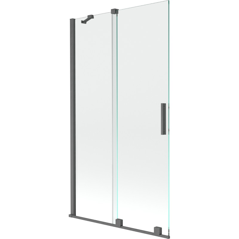 Mexen Velar 2-szárnyú, toló kádparaván, 100 x 150 cm, átlátszó, mattított gun gray - 896-100-000-01-66