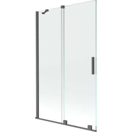 Paravan de cadă Mexen Velar cu 2 uși glisante 110 x 150 cm, transparent, gri periat - 896-110-000-01-66