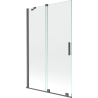 Paravan de cadă Mexen Velar cu 2 uși glisante 110 x 150 cm, transparent, gri periat - 896-110-000-01-66