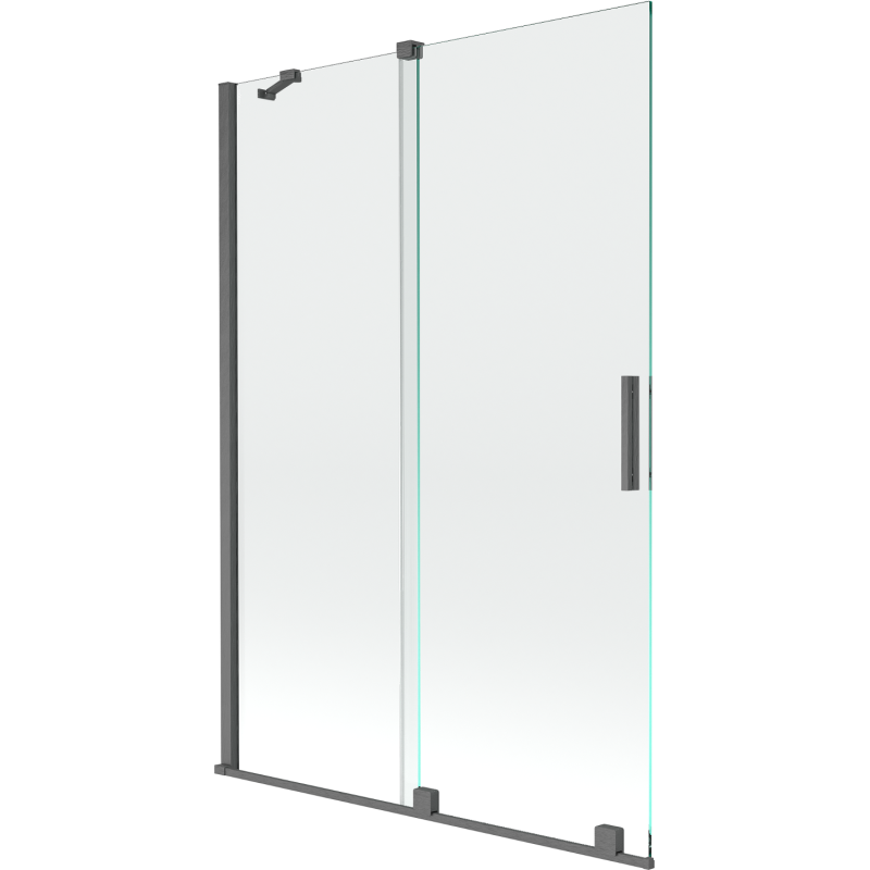 Mexen Velar 2-szárnyú, toló rendszerű kádparaván 120 x 150 cm, átlátszó, gun szürke kefélt - 896-120-000-01-66