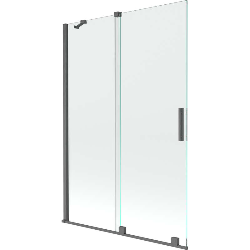 Mexen Velar paravan de cadă cu 2 uși glisante 120 x 150 cm, transparent, gri armat periat - 896-120-000-01-66