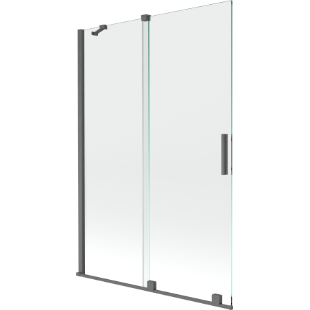 Mexen Velar paravan de cadă cu 2 uși glisante 120 x 150 cm, transparent, gri armat periat - 896-120-000-01-66