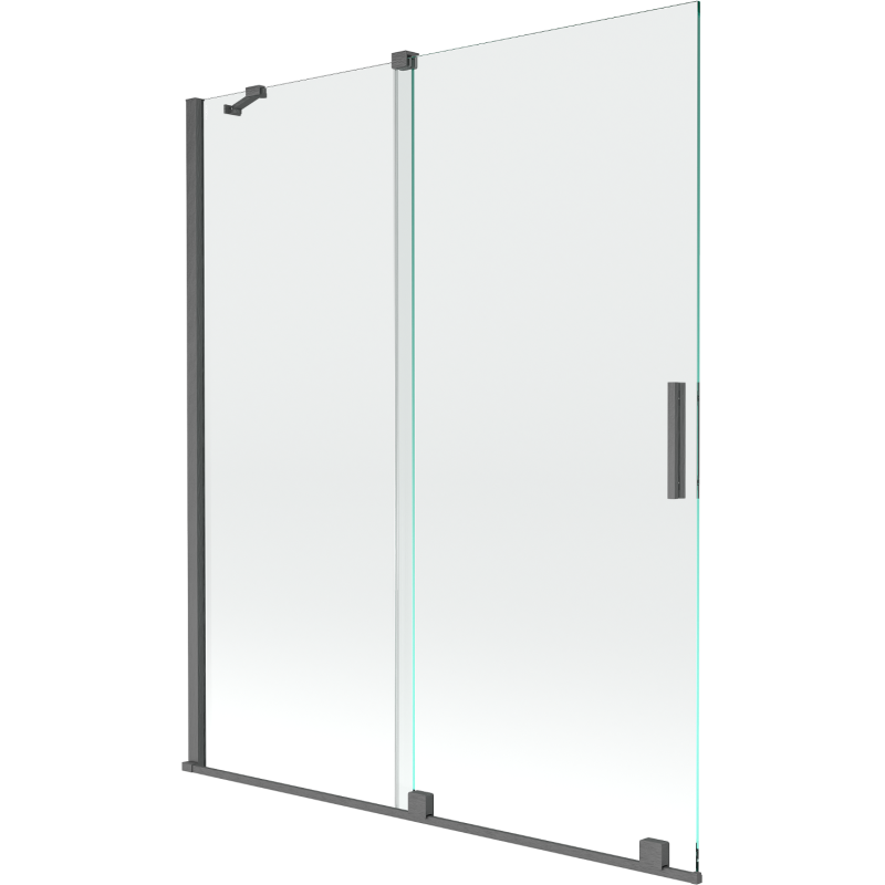 Mexen Velar paravan de baie cu 2 panouri glisante 140 x 150 cm, transparent, gri armat periat - 896-140-000-01-66