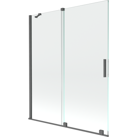 Mexen Velar paravan de baie cu 2 panouri glisante 140 x 150 cm, transparent, gri armat periat - 896-140-000-01-66