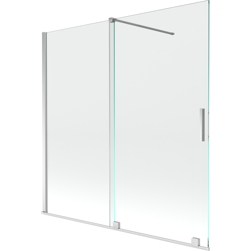 Mexen Velar paravan cadă 2-aripi culisant 160 x 150 cm, transparent, Crom - 896-160-000-01-01