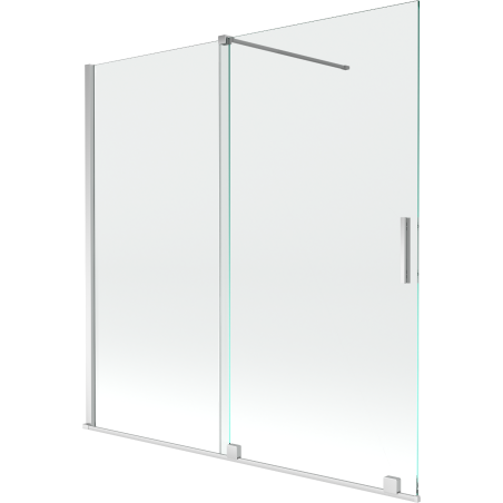 Mexen Velar kétszárnyú, toló fürdőkád paraván 160 x 150 cm, átlátszó, króm - 896-160-000-01-01