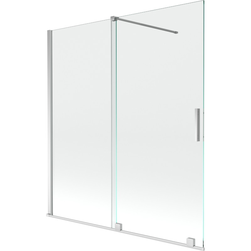 Mexen Velar kétpaneles, 150 x 150 cm-es, átlátszó, króm kádparaván - 896-150-000-01-01