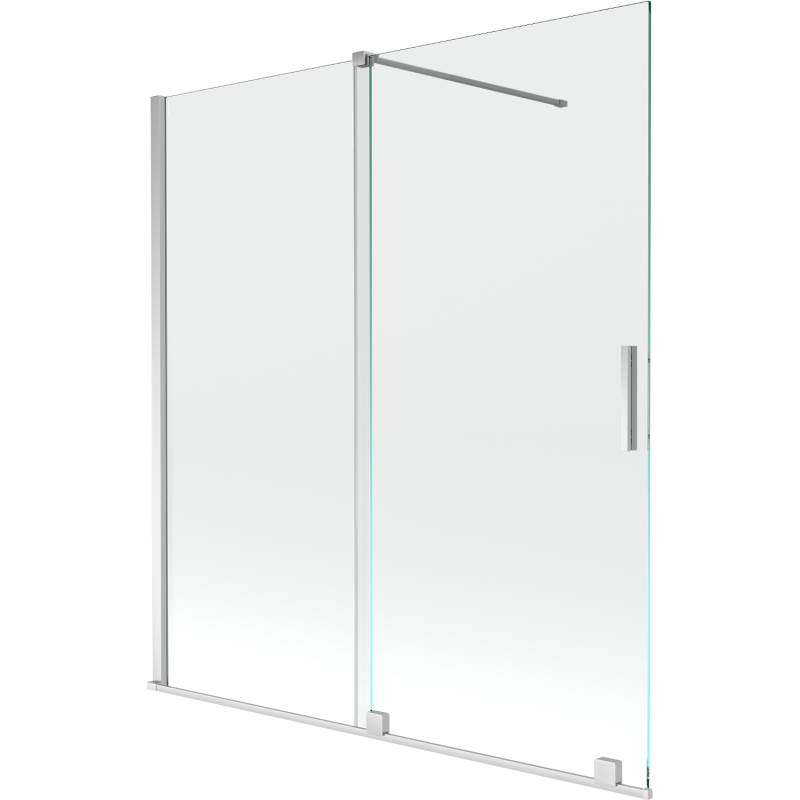 Mexen Velar paravan pentru cadă, cu 2 uși glisante, 150 x 150 cm, transparent, crom - 896-150-000-01-01