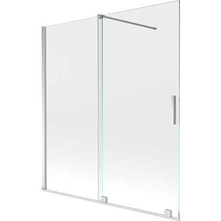 Mexen Velar perete despărțitor pentru cadă, cu 2 canaturi, glisant, 150 x 150 cm, transparent, crom - 896-150-000-01-01