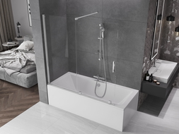 Mexen Velar paravan cadă 2-aripi culisant 160 x 150 cm, transparent, Crom - 896-160-000-01-01