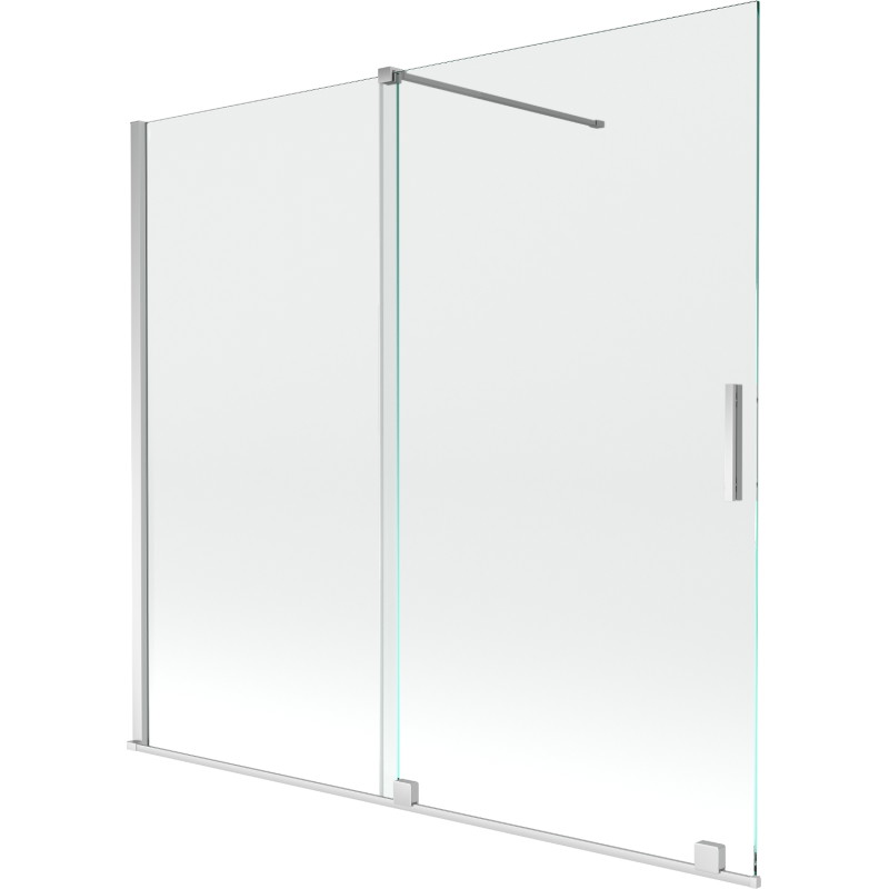 Mexen Velar 2-szárnyas toló fürdőkádparaván 170 x 150 cm, átlátszó, króm - 896-170-000-01-01