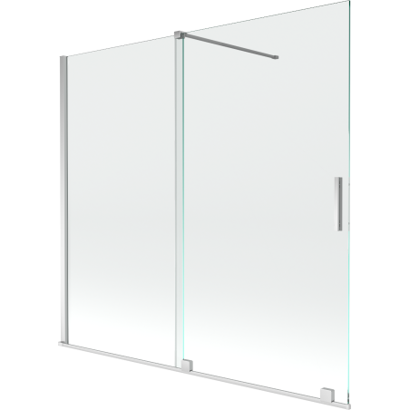 Mexen Velar paravan de cadă cu 2 canaturi glisant, 170 x 150 cm, transparent, crom - 896-170-000-01-01