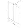 Mexen Velar paravan cadă 2-aripi culisant 160 x 150 cm, transparent, Crom - 896-160-000-01-01
