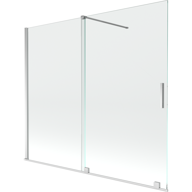 Mexen Velar paravan de cadă cu 2 aripi glisante 180 x 150 cm, transparent, crom - 896-180-000-01-01