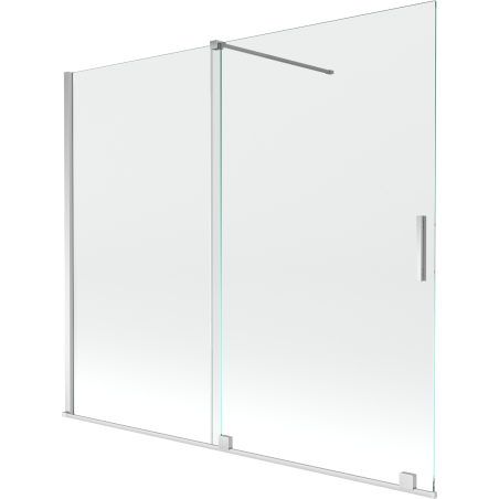 Mexen Velar 2-szárnyú tolható kádparaván 180 x 150 cm, átlátszó, króm - 896-180-000-01-01