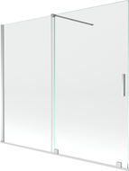 Mexen Velar 2-szárnyú tolható kádparaván 180 x 150 cm, átlátszó, króm - 896-180-000-01-01