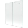 Mexen Velar paravan cadă 2-aripi culisant 150 x 150 cm, transparent, Albă - 896-150-000-01-20