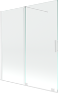Mexen Velar paravan cadă 2-aripi culisant 150 x 150 cm, transparent, Albă - 896-150-000-01-20