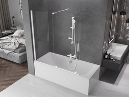 Mexen Velar paravan de baie cu 2 aripi glisant 150 x 150 cm, transparent, alb - 896-150-000-01-20