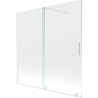 Mexen Velar paravan cadă 2-aripi culisant 160 x 150 cm, transparent, Albă - 896-160-000-01-20