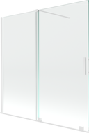 Mexen Velar paravan de cadă cu 2 panouri glisante 160 x 150 cm, transparent, alb - 896-160-000-01-20
