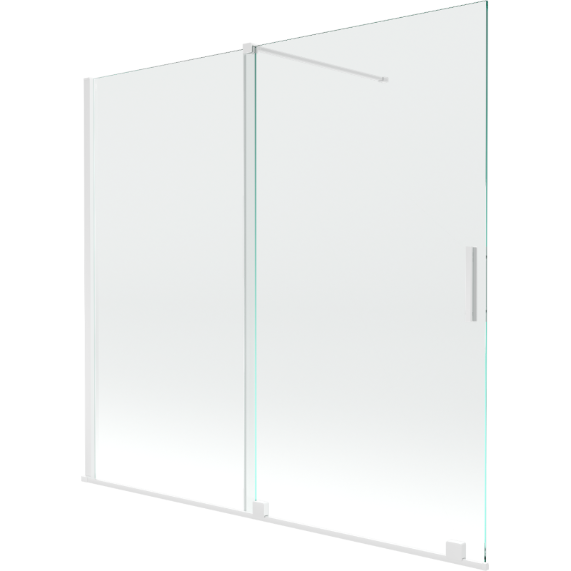 Mexen Velar 2-szárnyú, eltolható fürdőkád paraván 170 x 150 cm, átlátszó, fehér - 896-170-000-01-20
