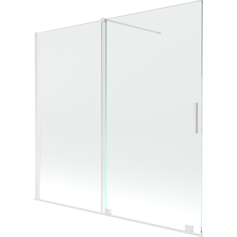 Mexen Velar paravan cadă 2-aripi culisant 170 x 150 cm, transparent, Albă - 896-170-000-01-20