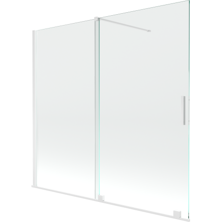 Mexen Velar 2 szárnyú toló kádparaván, 170 x 150 cm, áttetsző, fehér - 896-170-000-01-20