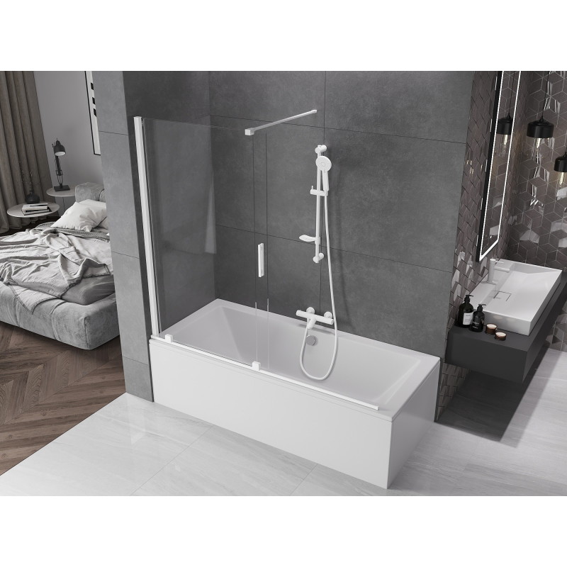 Mexen Velar paravan de baie cu 2 aripi glisante 170 x 150 cm, transparent, alb - 896-170-000-01-20