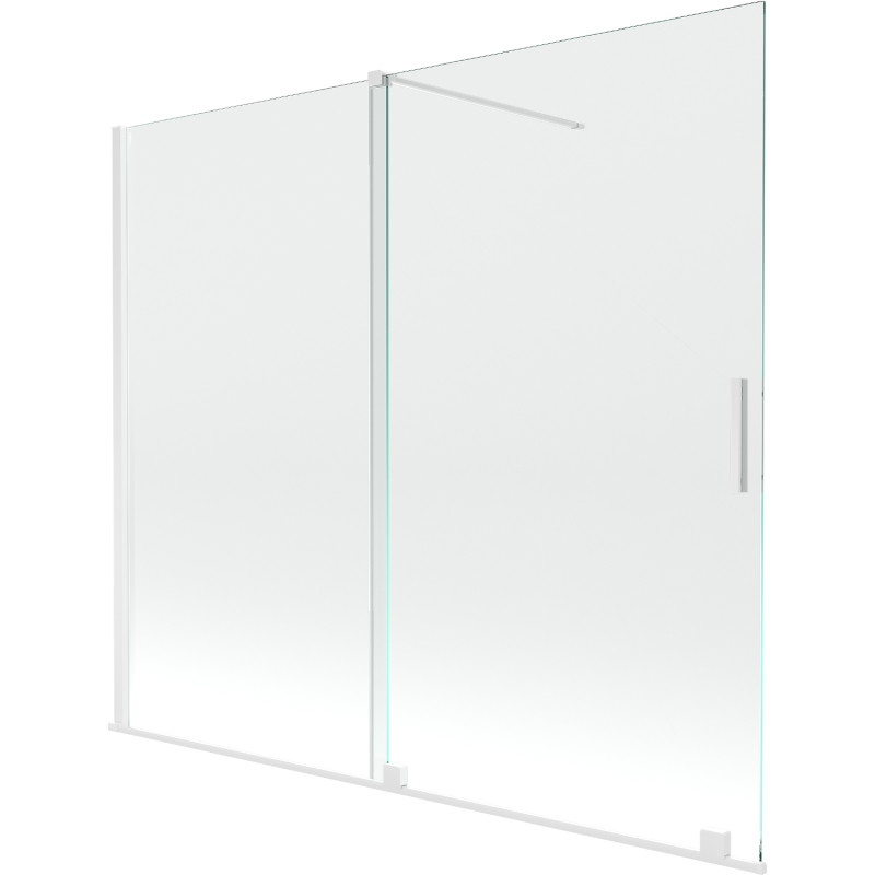 Mexen Velar paravan de cadă cu 2 panouri culisante 180 x 150 cm, transparent, alb - 896-180-000-01-20