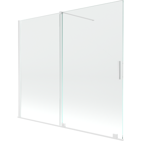Mexen Velar 2-szárnyú, eltolható fürdőszobai paraván, 180 x 150 cm, átlátszó, fehér - 896-180-000-01-20