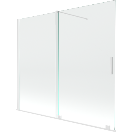 Mexen Velar paravan de cadă cu 2 panouri culisante 180 x 150 cm, transparent, alb - 896-180-000-01-20