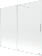 Mexen Velar paravan cadă 2-aripi culisant 180 x 150 cm, transparent, Albă - 896-180-000-01-20